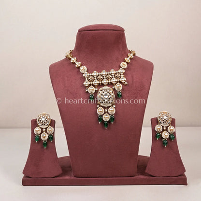 Emerald Green Moissanite Pendant Necklace Set