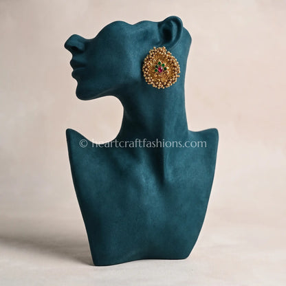 Mayurika Temple Peacock Stud Earrings