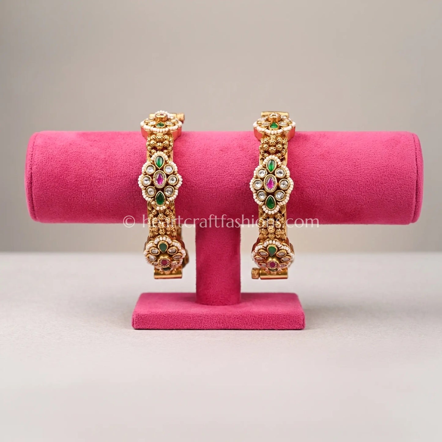 Heritage Ruby Emerald Kundan Sleek Patla
