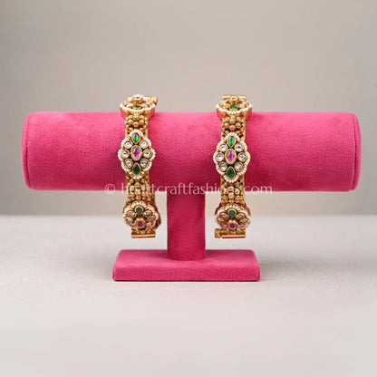 Heritage Ruby Emerald Kundan Sleek Patla