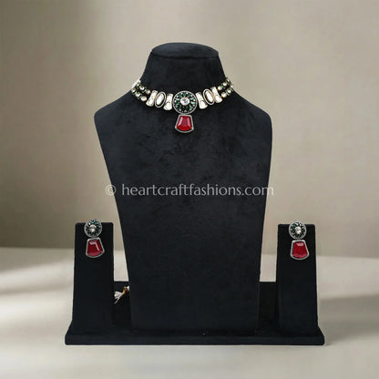 Noor-e-Rang Polki doublet Choker Set