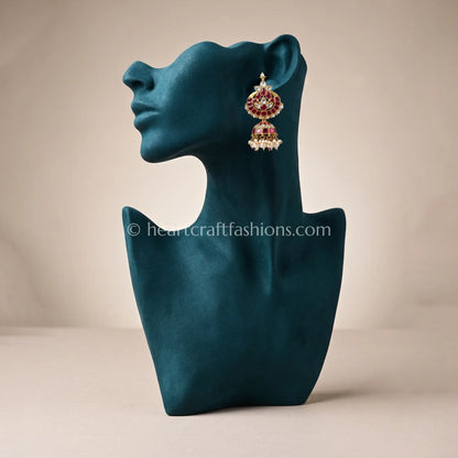 Gulnaar South Indian Jadau Kundan Jhumka Earrings