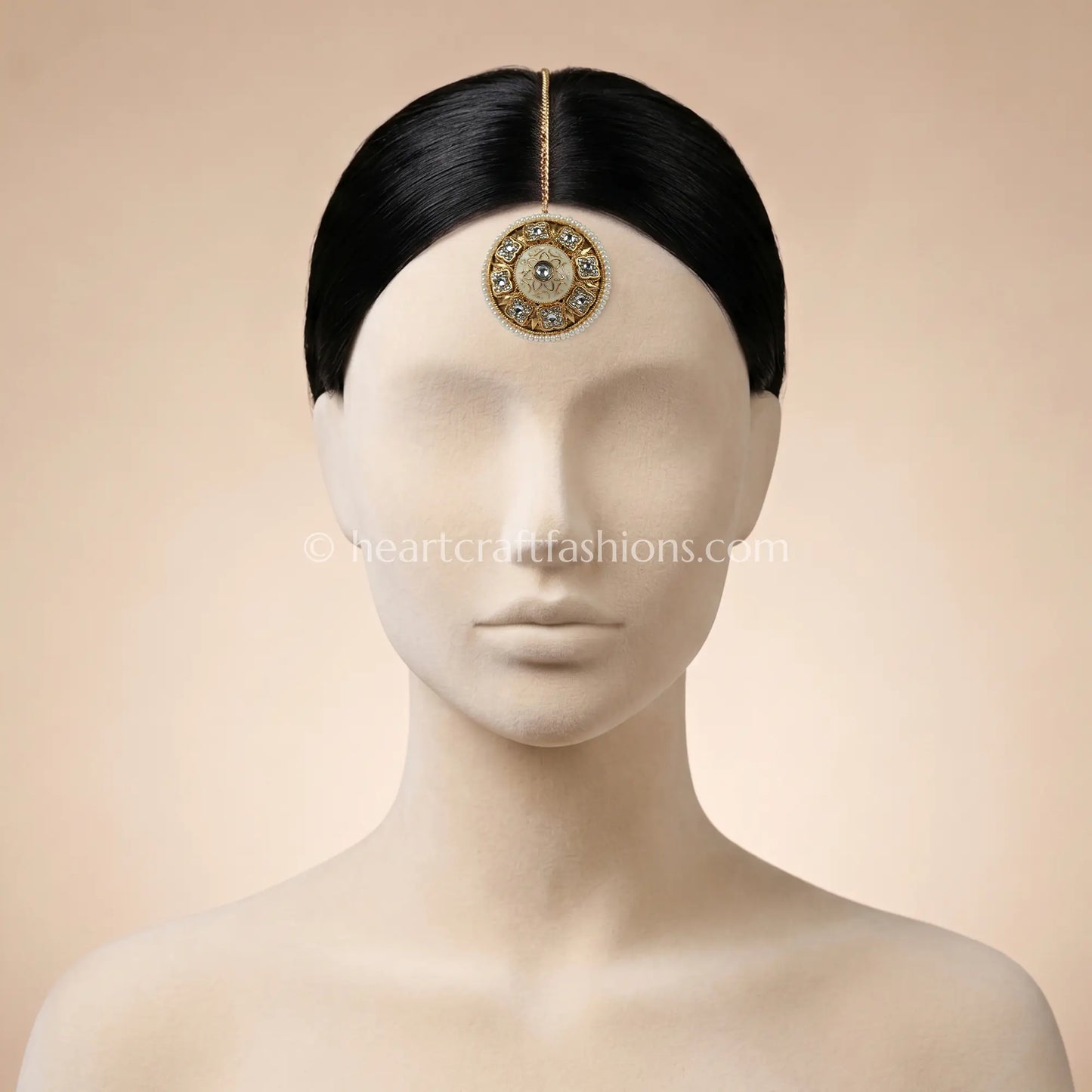 Heritage Off-White Meenakari & Gold Filigree Borla