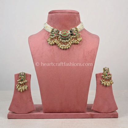 Heritage Pachi Kundan Multi-Strand Pearl Choker Set