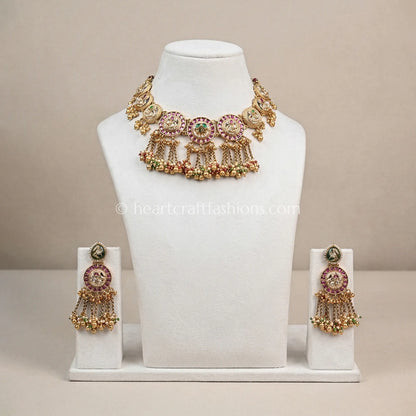 Rajwadi Rang Mahal Kundan Choker Set