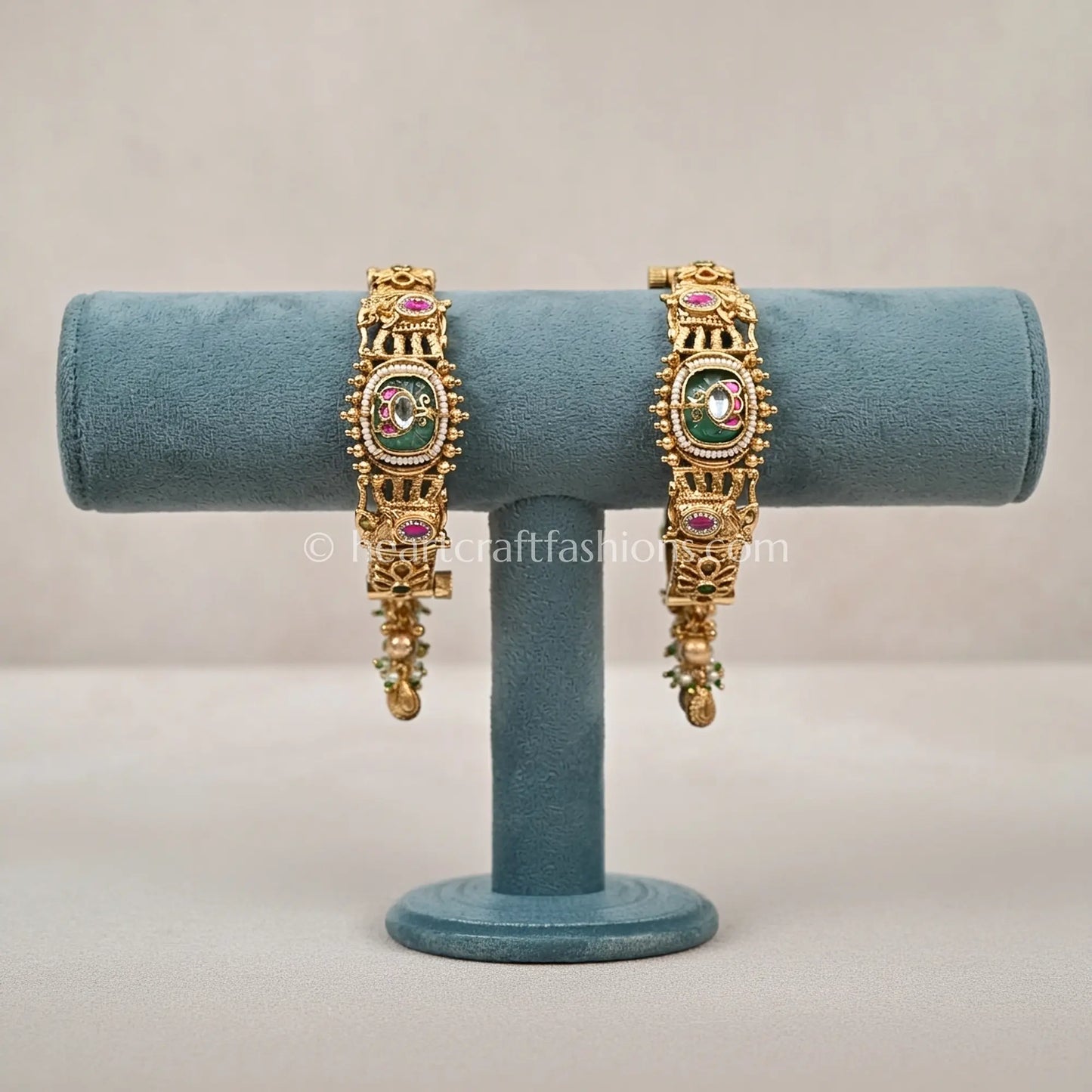 Heritage Emerald Ruby Kundan Charm Patla
