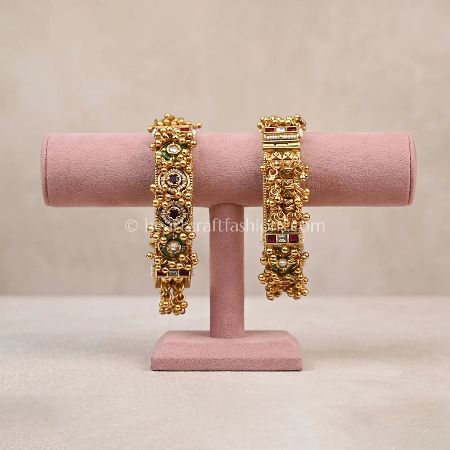 Heritage Ruby Emerald Kundan Chain Patla