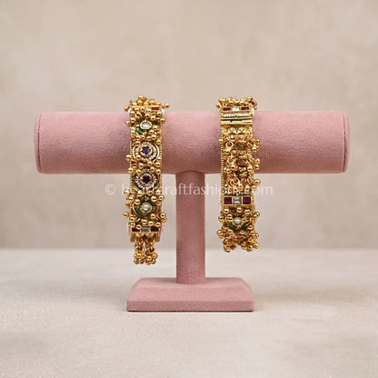 Heritage Ruby Emerald Kundan Chain Patla