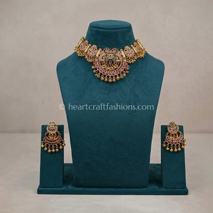 Rajwadi Peacock Kundan Choker Set