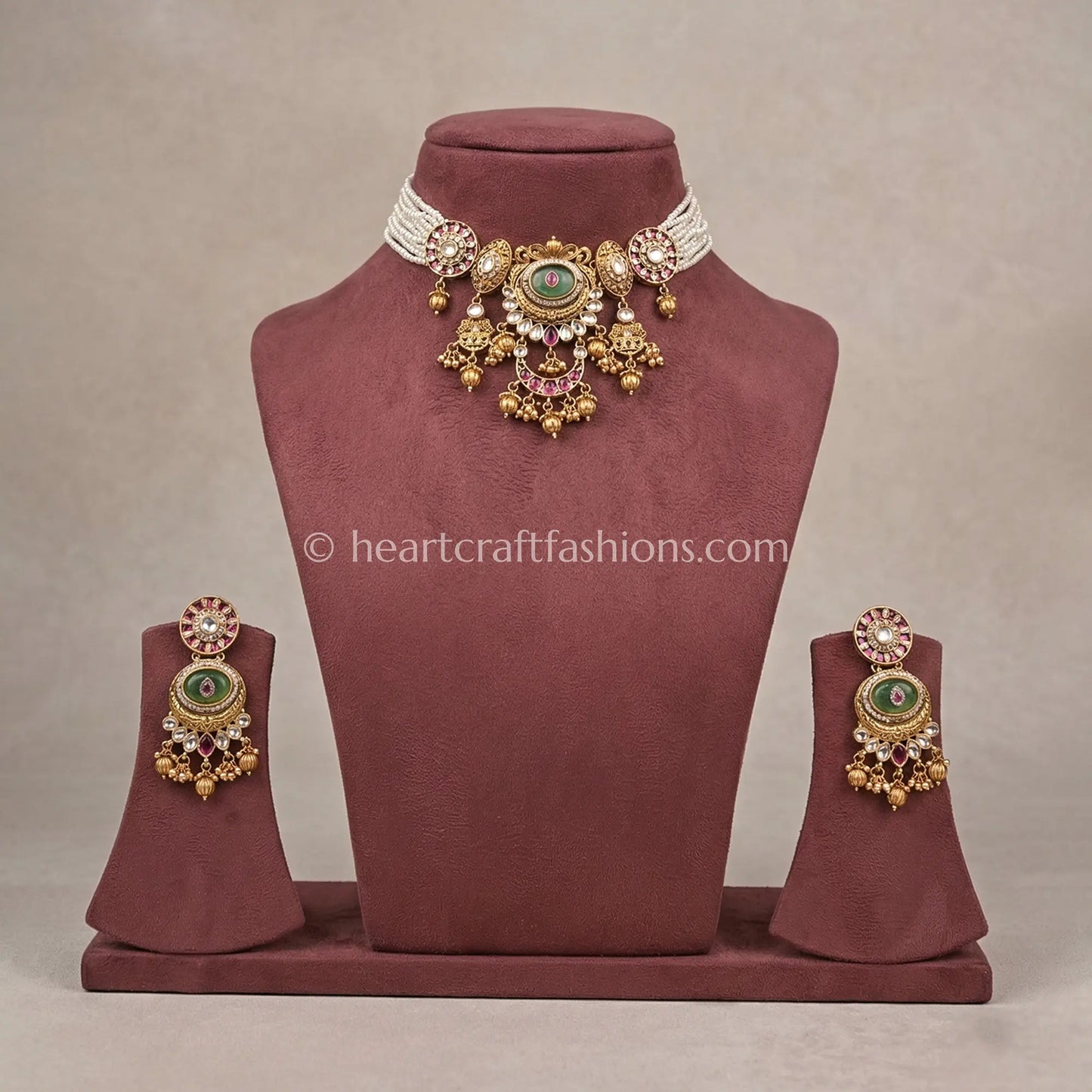 Heritage Pachi Kundan Pearl Choker