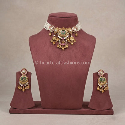 Heritage Pachi Kundan Pearl Choker