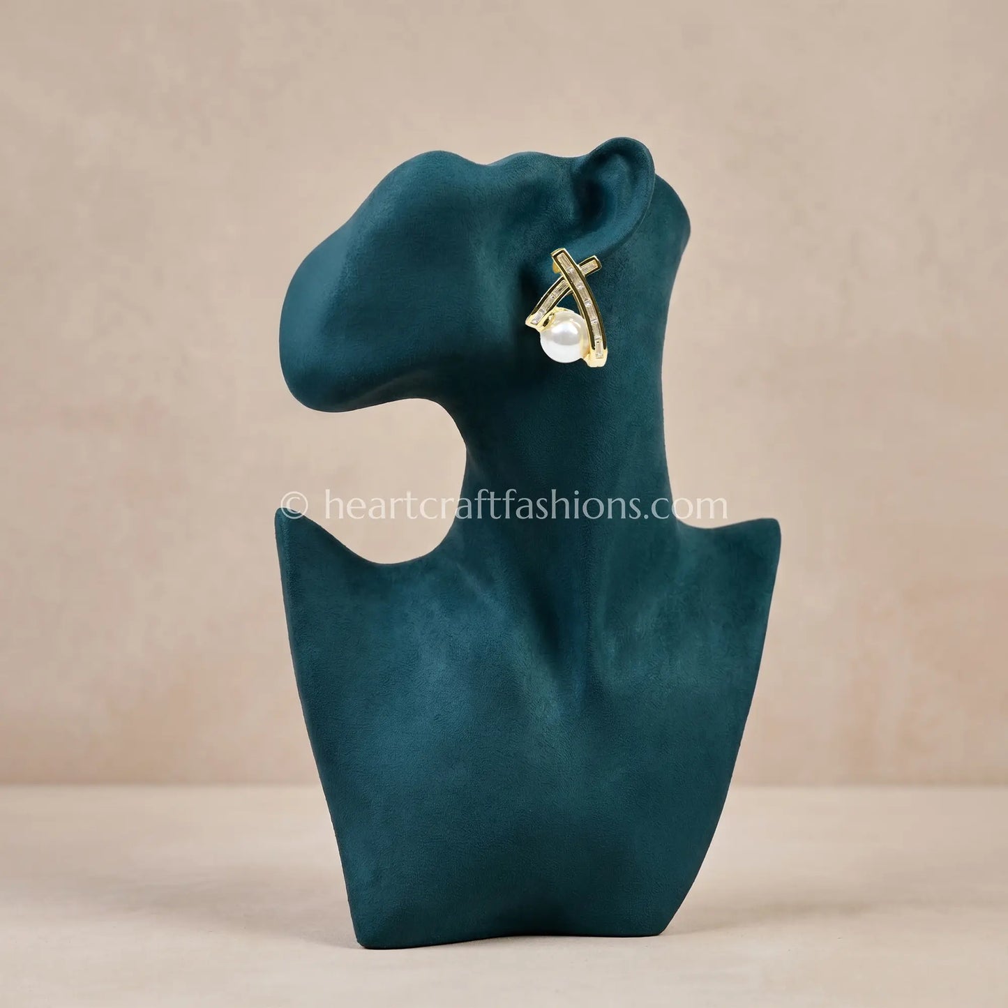 Reyna Hallmarked Pure Silver Interlocking Cross Pearl Earrings
