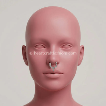 Silver Rhodium Crown Arc Zircon Nath
