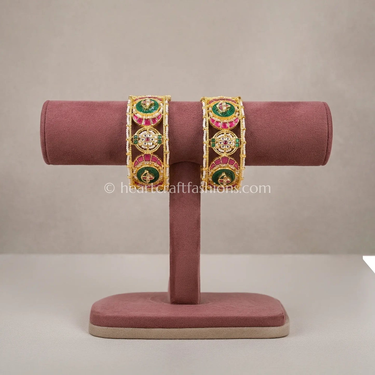 Ruby Emerald Heritage Pachi Bangles