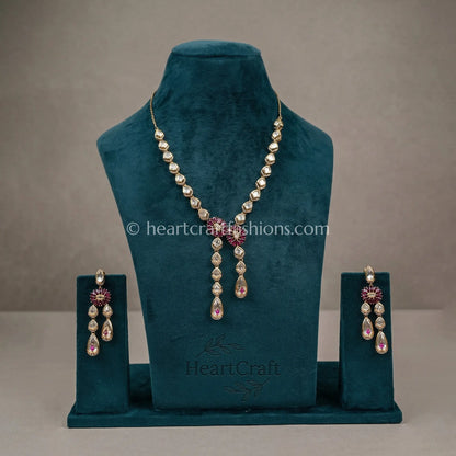 Sunehri Kundan Ruby Bloom Long Set
