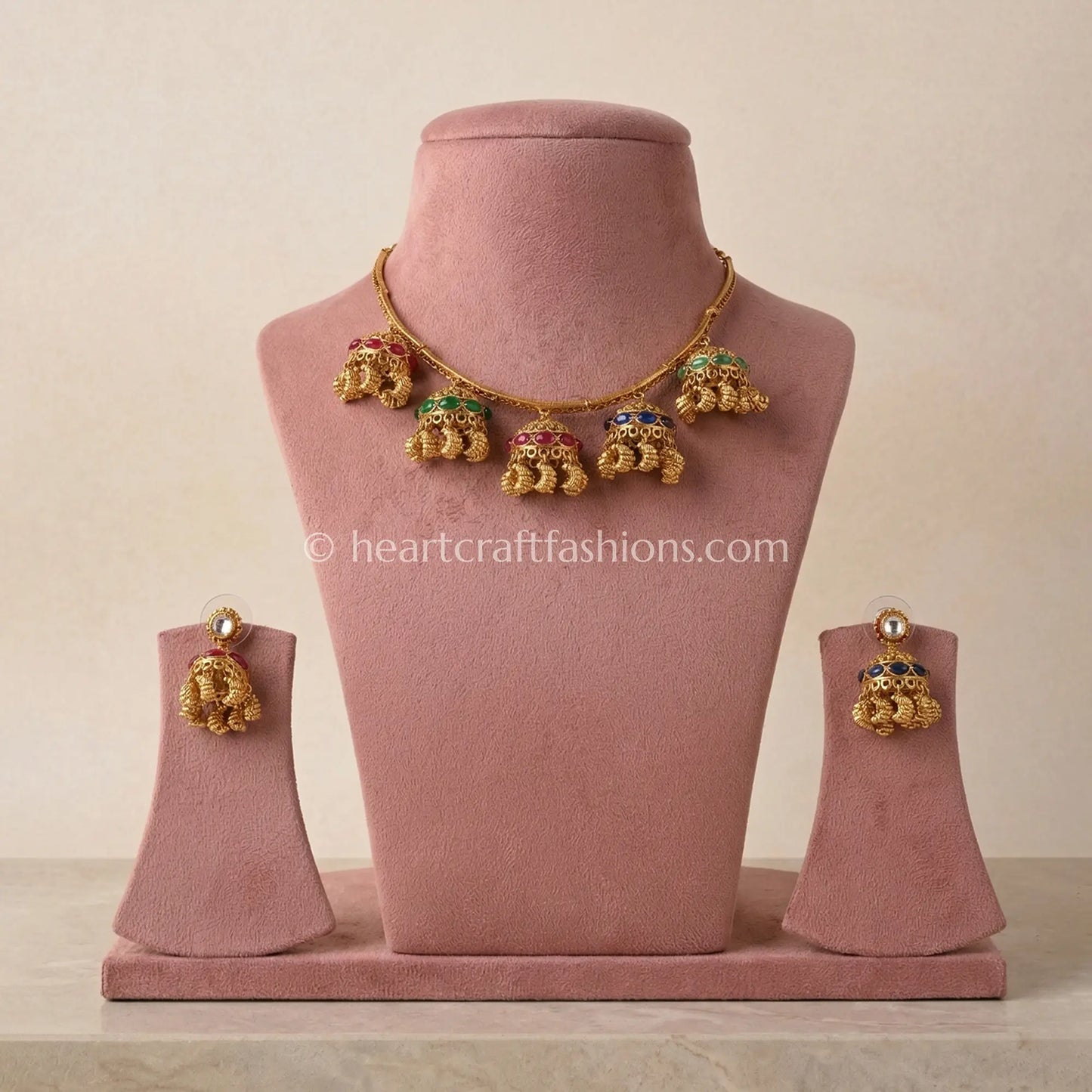 Amrapali Hasli Meenakari Jhumka Set