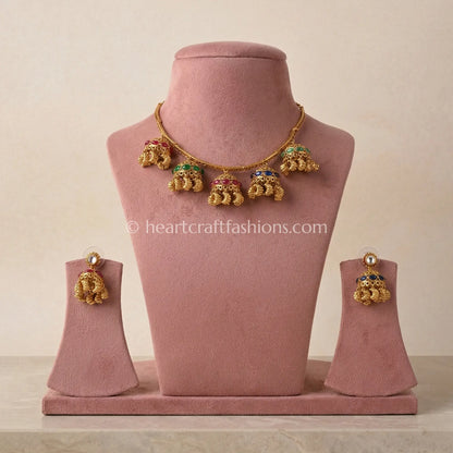 Amrapali Hasli Meenakari Jhumka Set