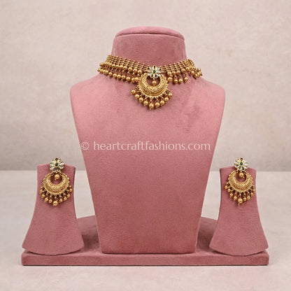 Surya Kalika Rajwadi Gold Tone Necklace