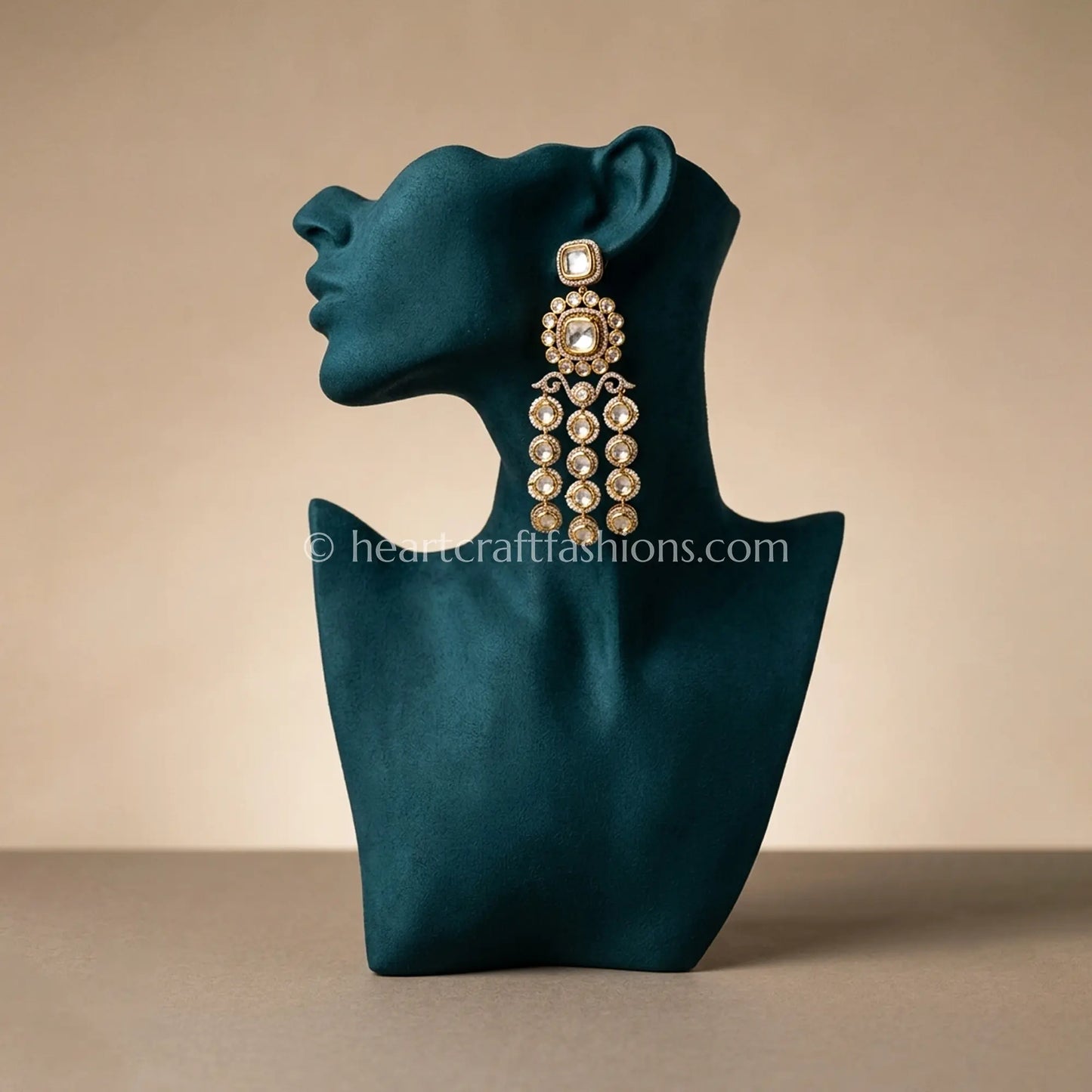 Noorjhar Sunehri Kundan Danglers