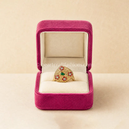 Rangmahal Meenakari Polki Ring