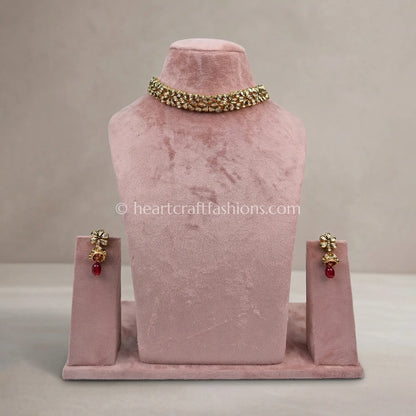 AC Kundan Floral Drop Choker Set
