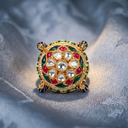 AC Kundan Meenakari Pushpa Ring