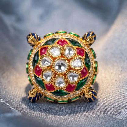 AC Kundan Meenakari Pushpa Ring