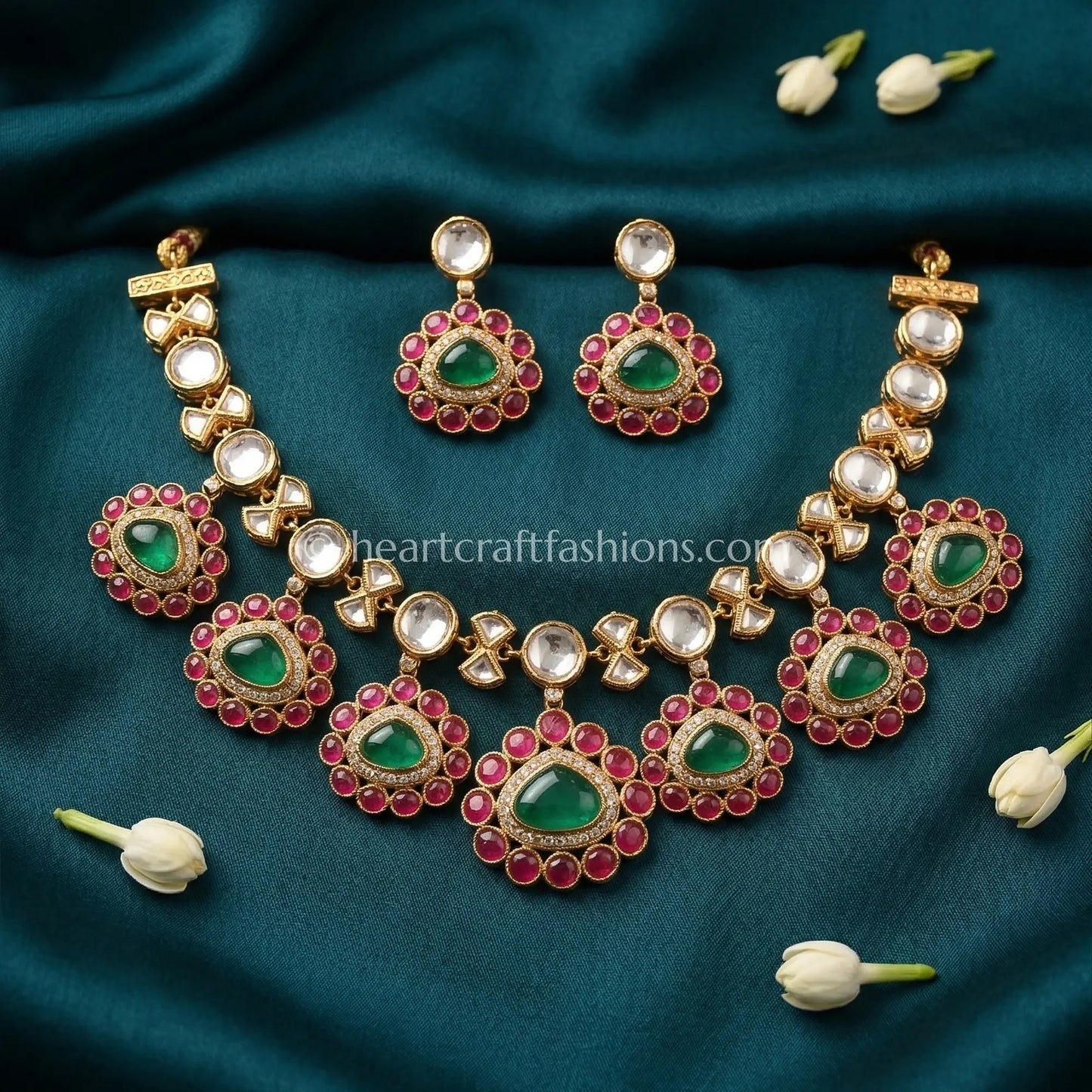 Amrapali Green Doublet Classic Choker Haar