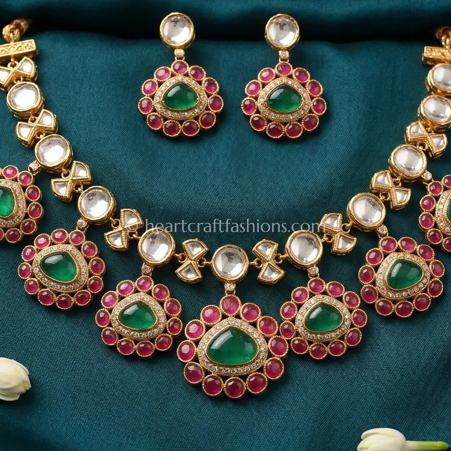 Amrapali Green Doublet Classic Choker Haar