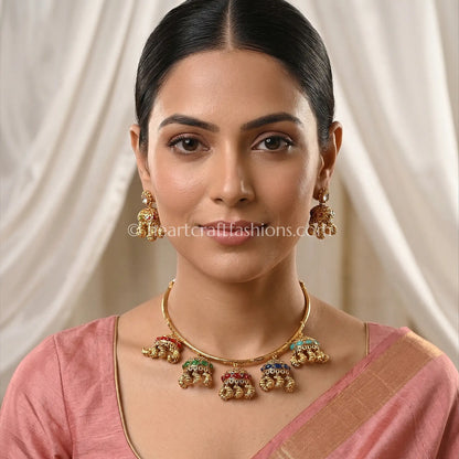 Amrapali Hasli Meenakari Jhumka Set