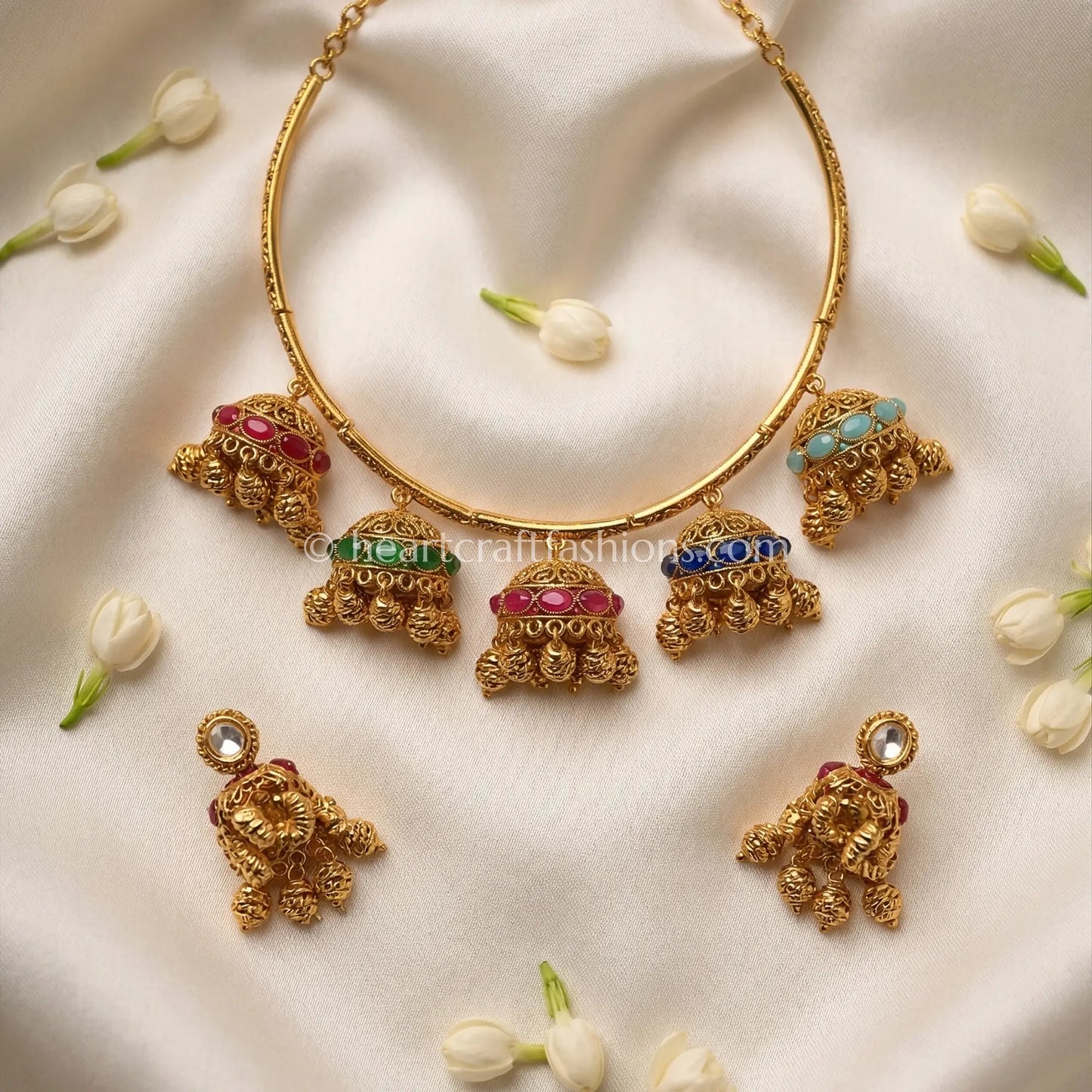 Amrapali Hasli Meenakari Jhumka Set