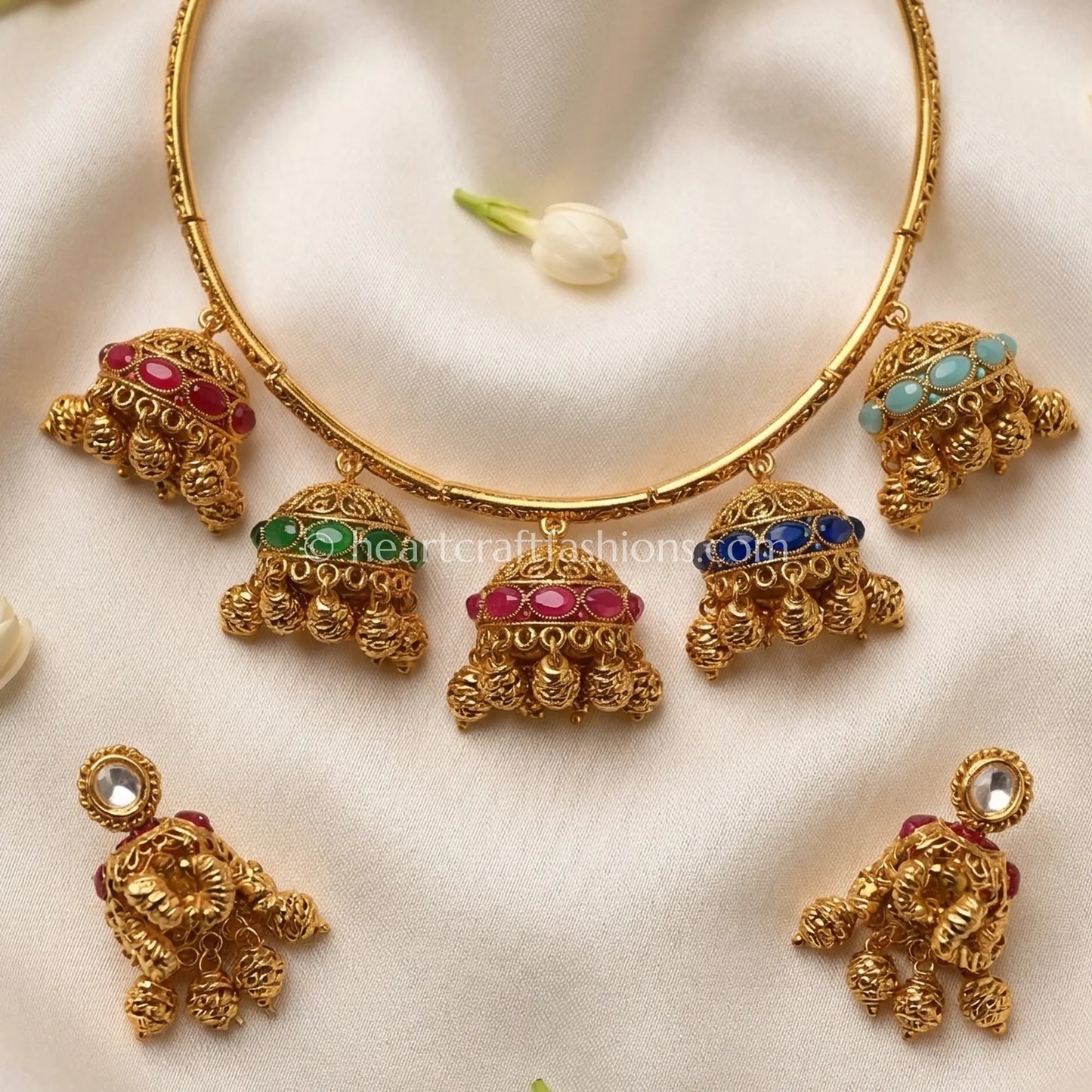 Amrapali Hasli Meenakari Jhumka Set