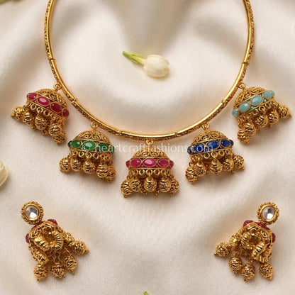 Amrapali Hasli Meenakari Jhumka Set