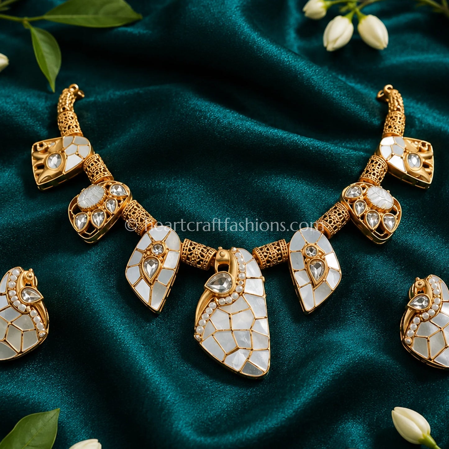 Amrapali Mosaic Mother-of-Pearl Antique Shield Necklace Set