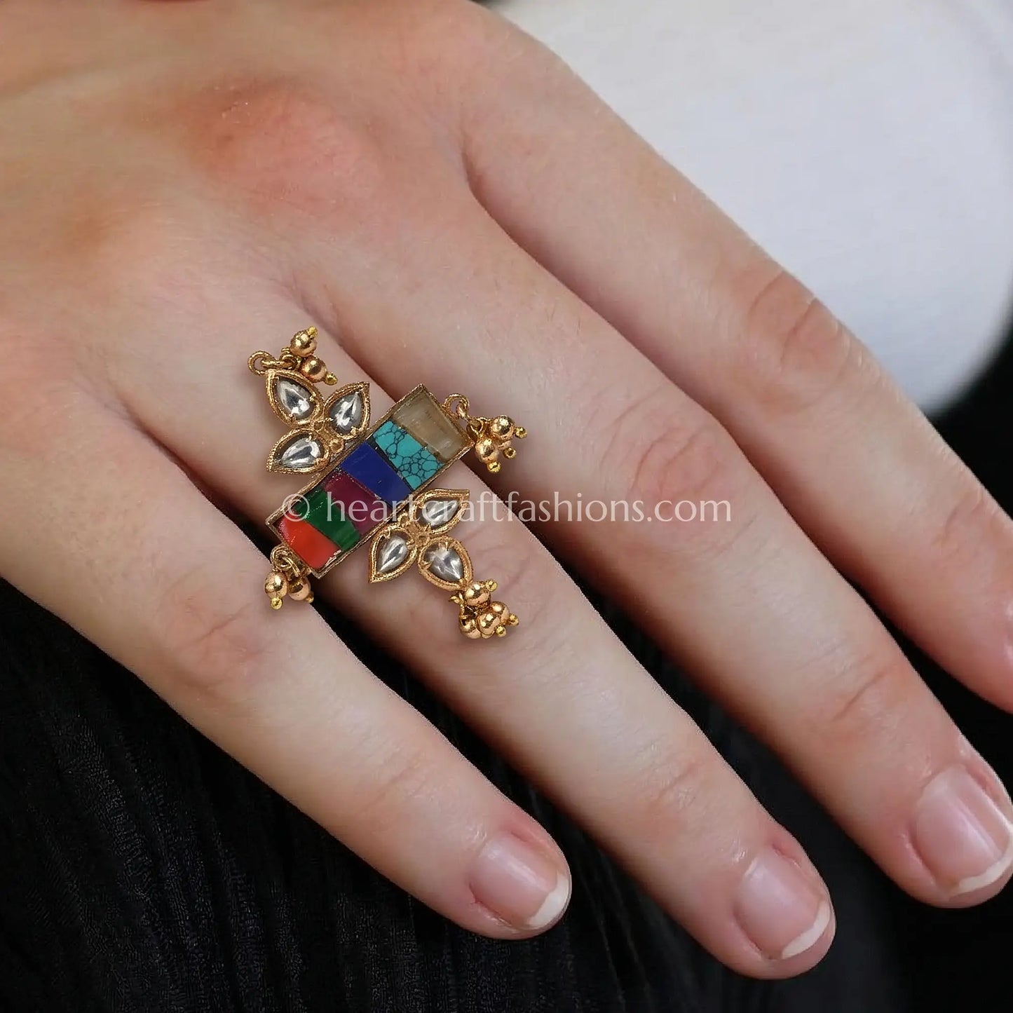 Amrapali Navratna Ghungroo Ring