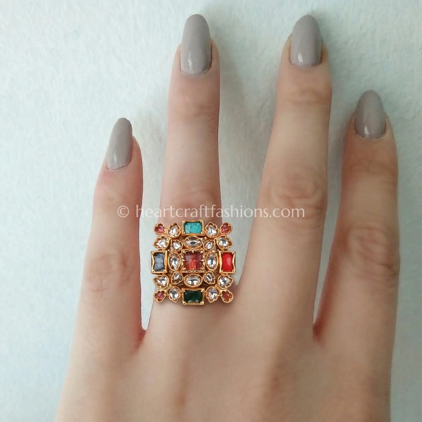 Amrapali Navratna Rangmahal Ring