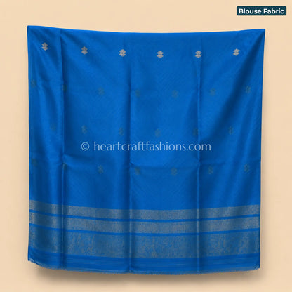 Aqua Blue Kora Silk Banarasi Saree
