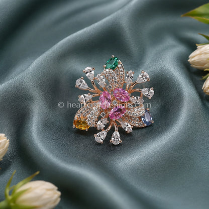 Aurora Blossom Zircon Cocktail Ring