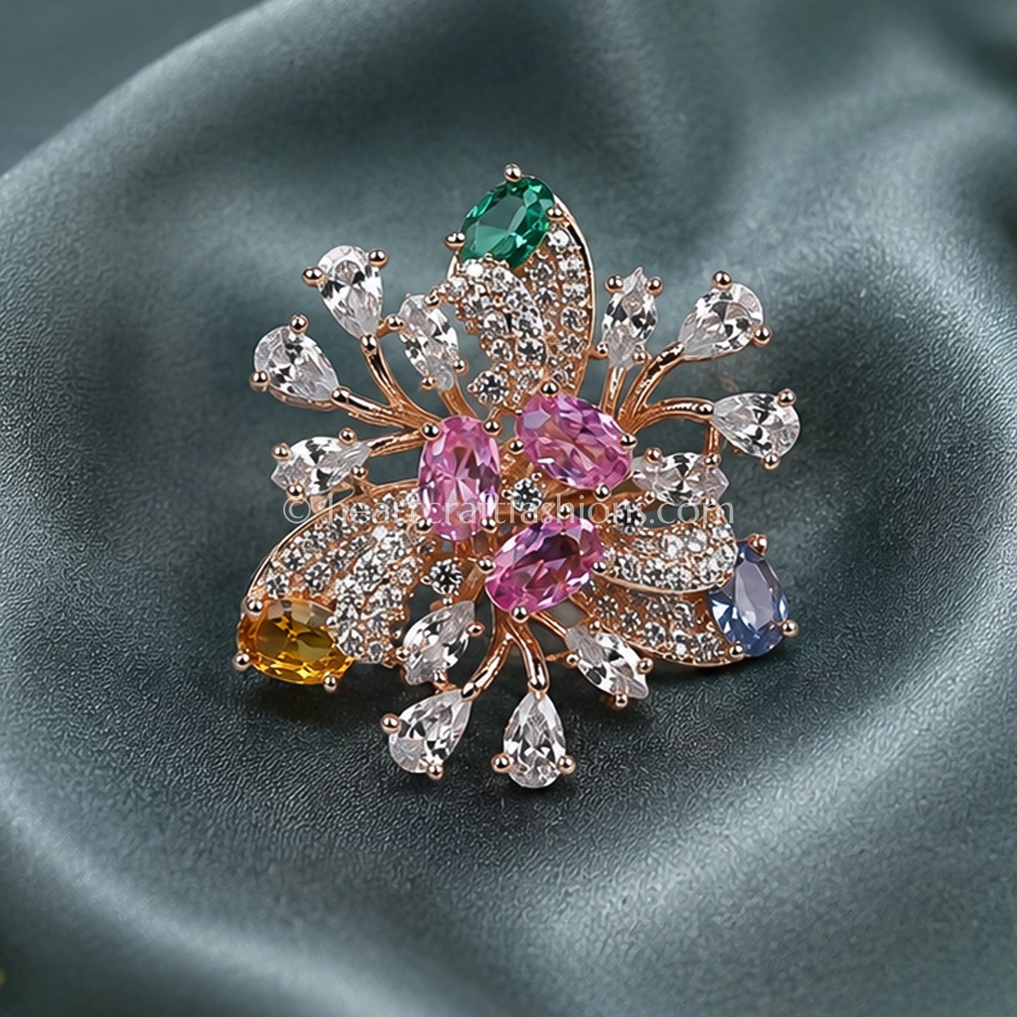 Aurora Blossom Zircon Cocktail Ring