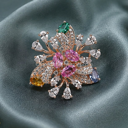 Aurora Blossom Zircon Cocktail Ring