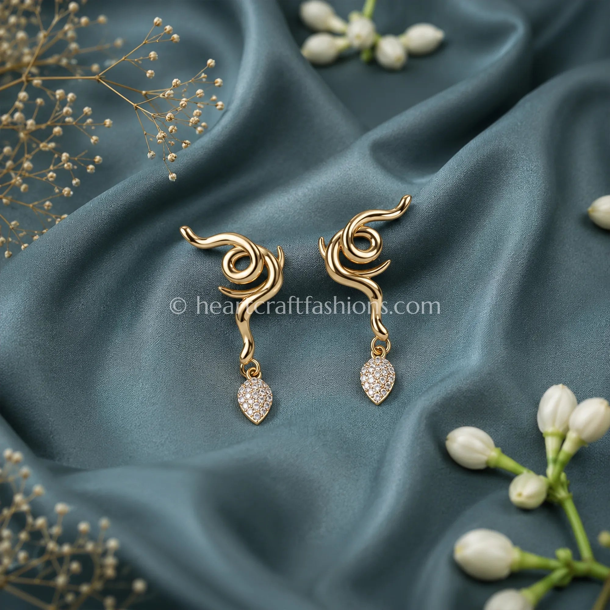 Avani Pure Silver Gold-Plated Minimalist Dangle Earrings