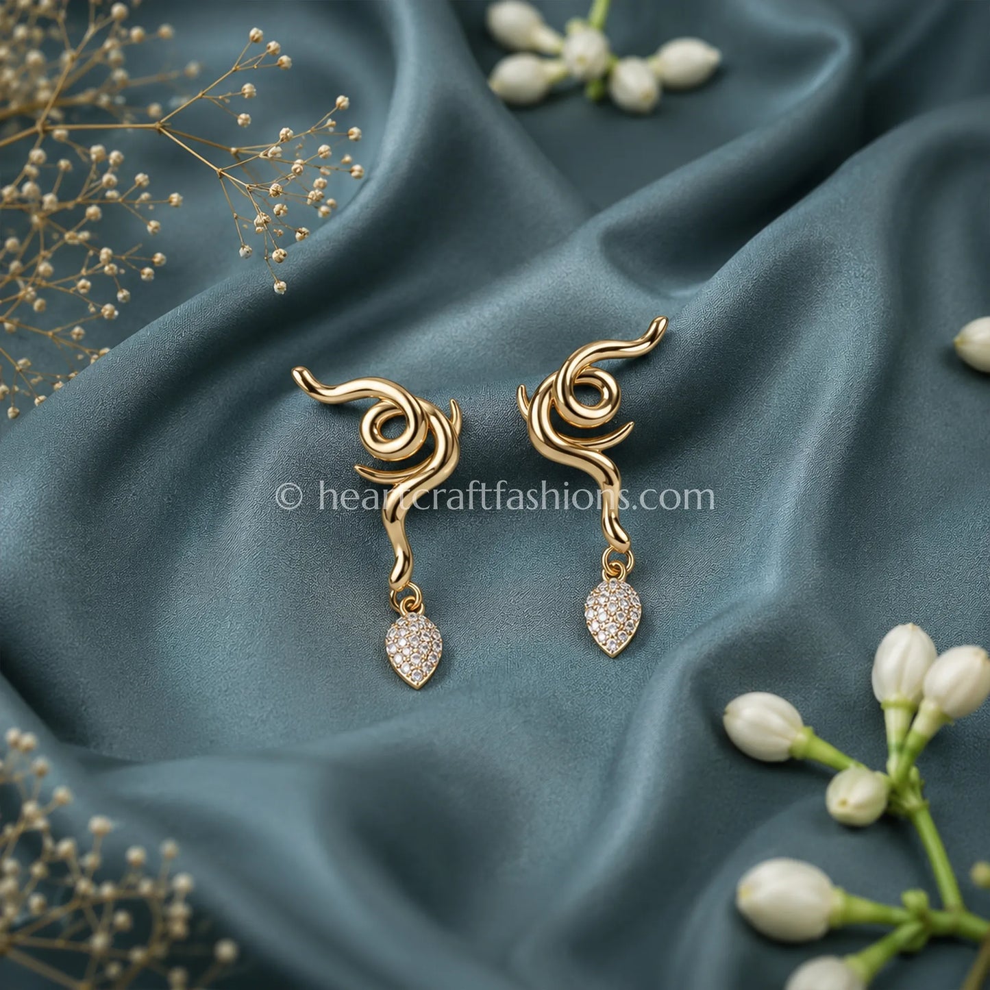 Avani Pure Silver Gold-Plated Minimalist Dangle Earrings