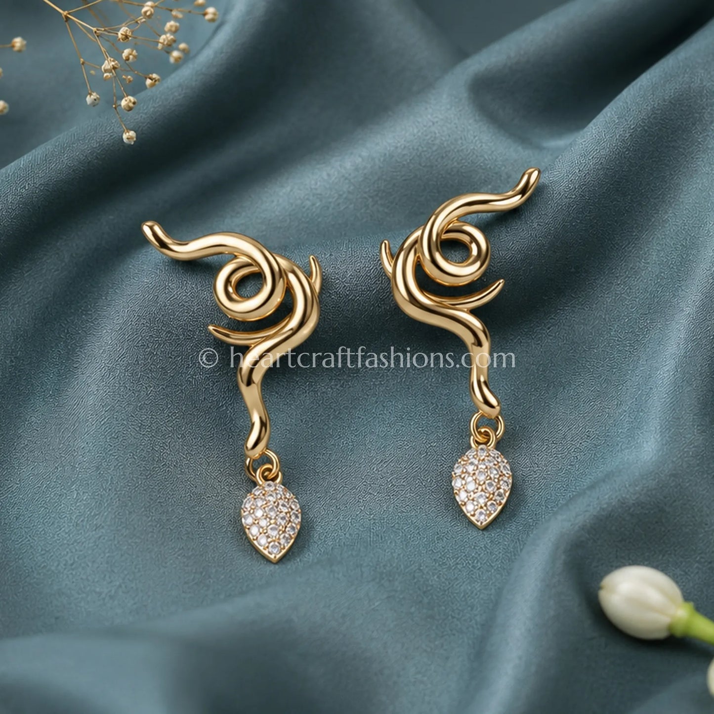Avani Pure Silver Gold-Plated Minimalist Dangle Earrings