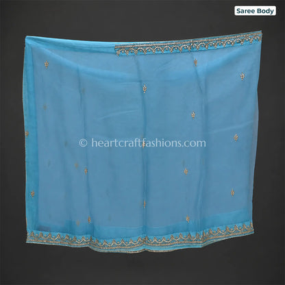 Azure Mor Organza Gota Patti Saree