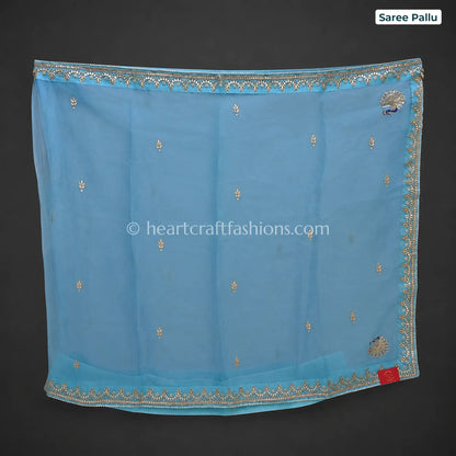 Azure Mor Organza Gota Patti Saree