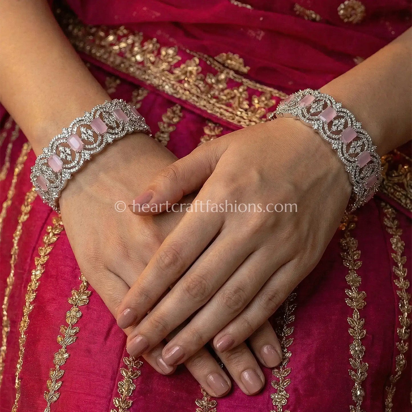 Baby Pink Zircon Elegance Openable Bangle