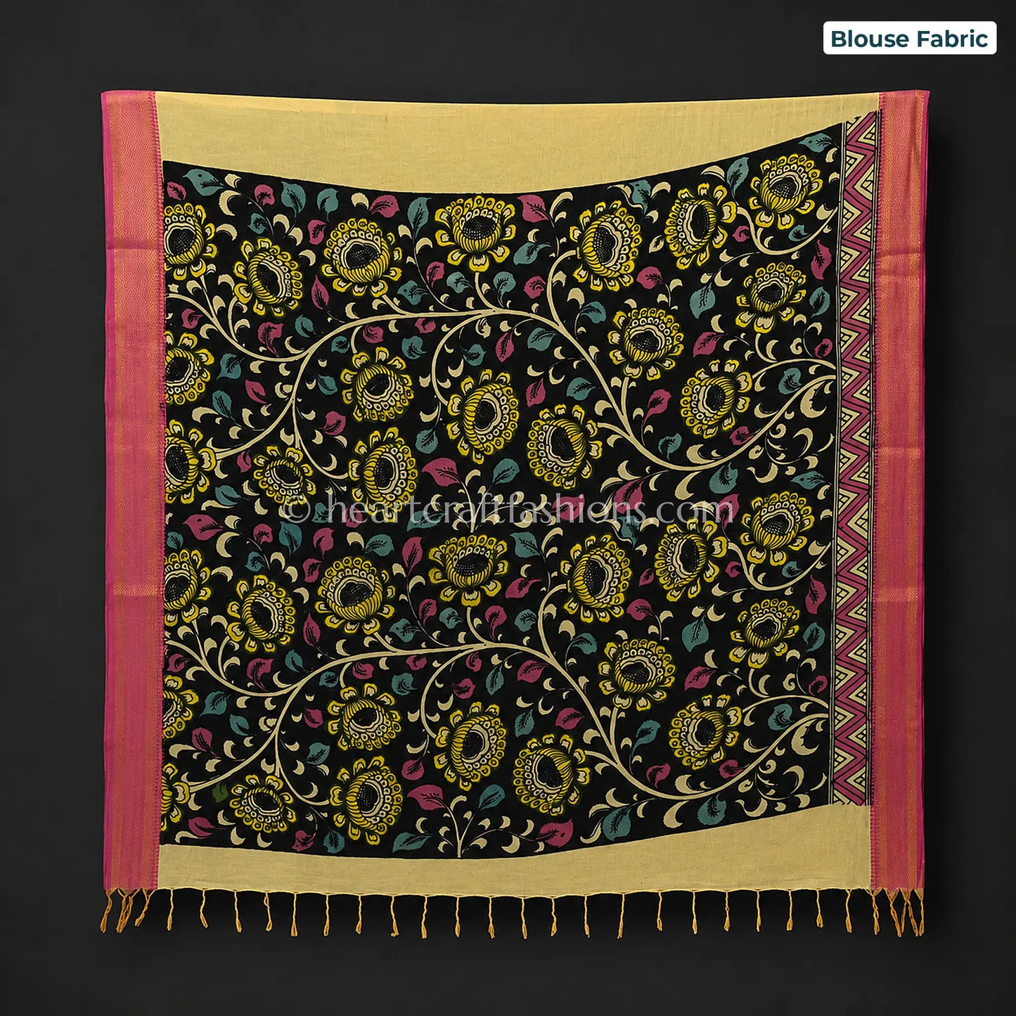 Beige Multicolor Kalamkari Bangalore Silk Saree