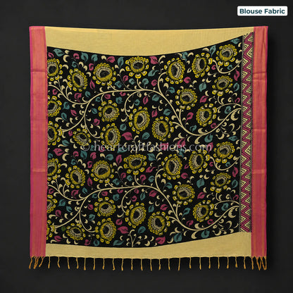 Beige Multicolor Kalamkari Bangalore Silk Saree