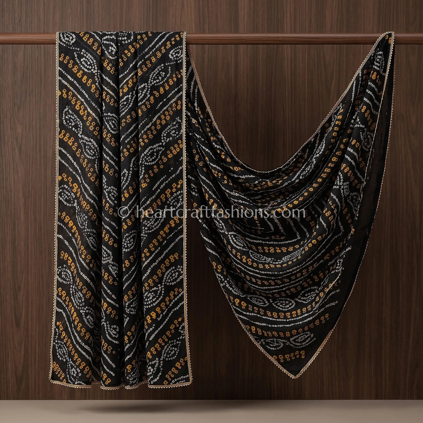 Black Chiffon Bandhej Dupatta