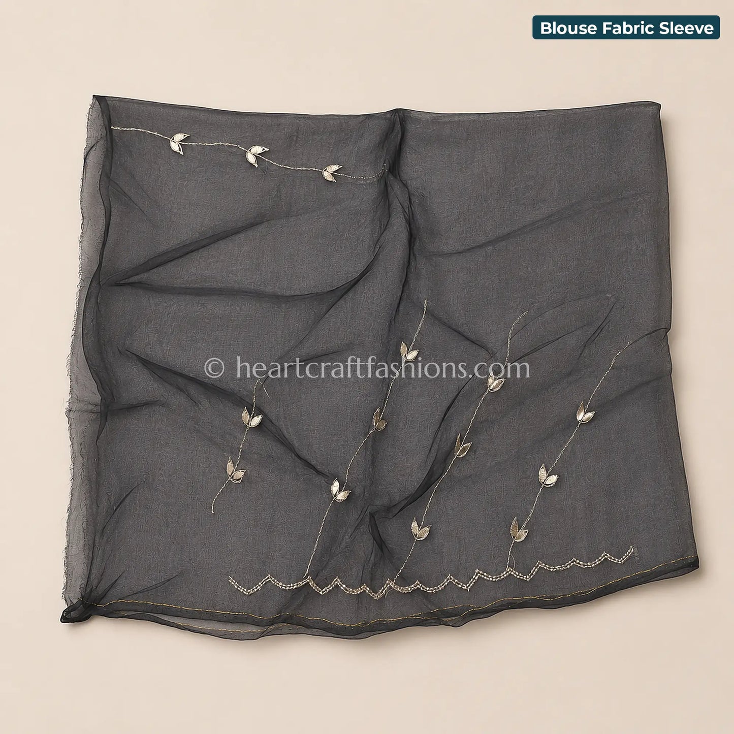 Black Elegance Kora Silk Pita Work Saree